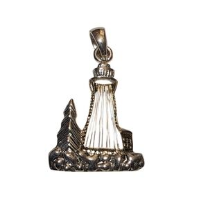 Silver Lighthouse Pendant EUC